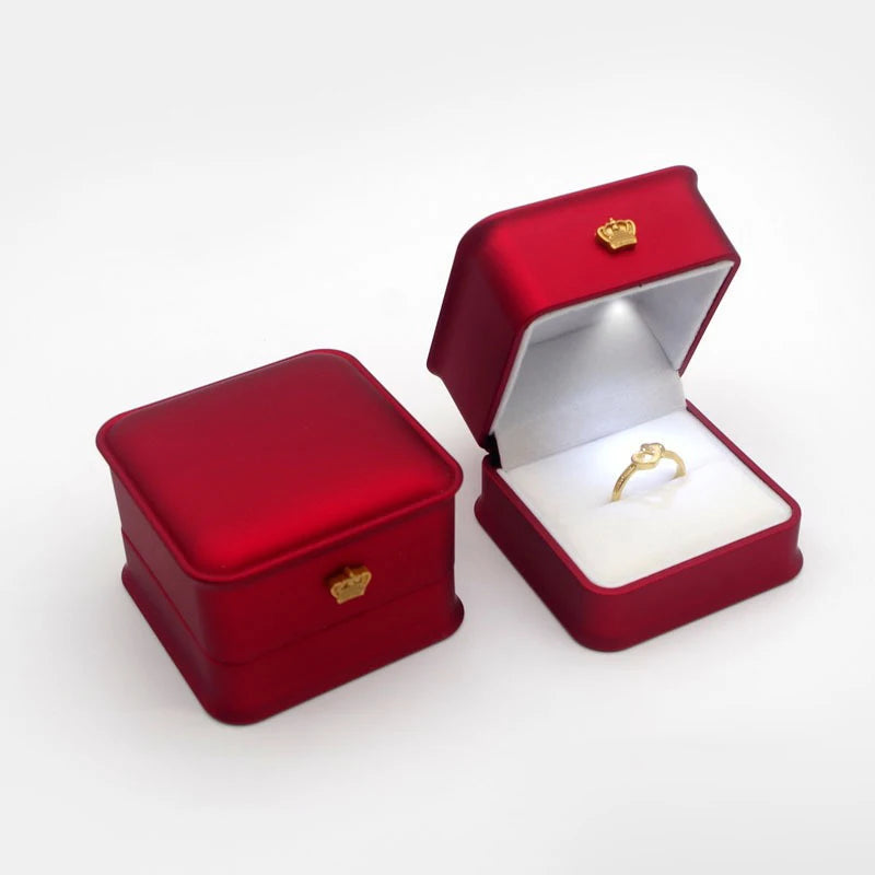 Crown Jewelry Box With Lighted LED
