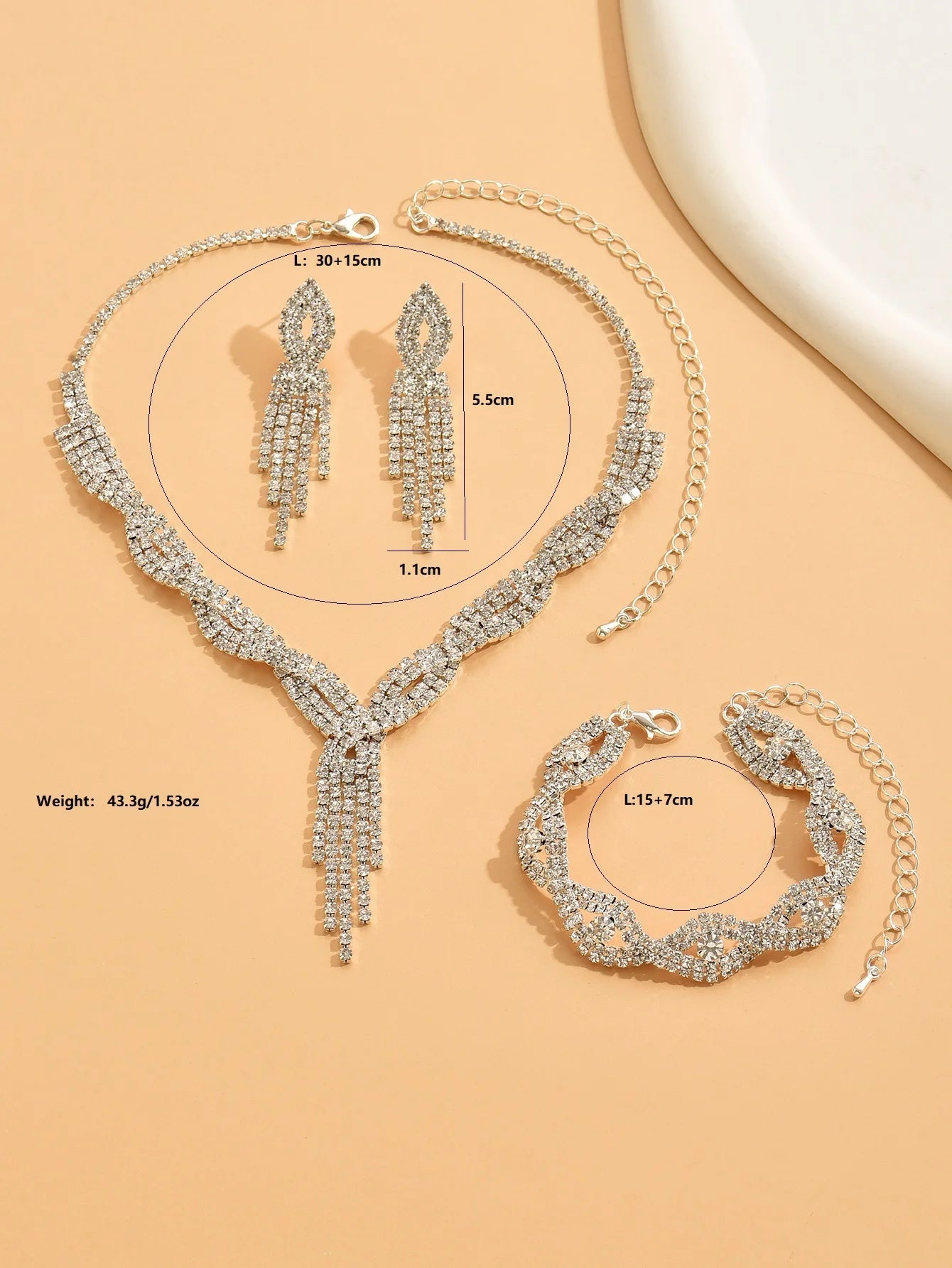 Zenat 4PC Women's Hollow Tassel Jewelry Set