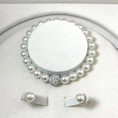 Zenat 3 PCS Pearl Fireball Necklace Set
