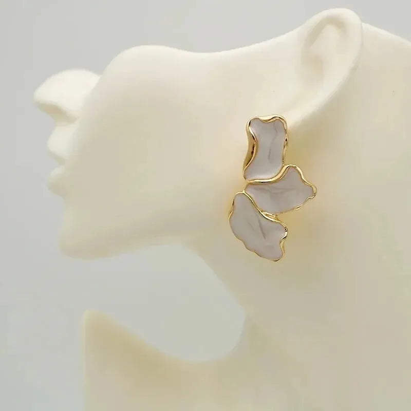 Zenat Metal Flower Statement Stud Earrings for Women
