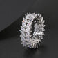 Fashion Luxury Cubic Zirconia Engagement Rings for Women Marquise Crystal Wedding Ring Party Jewelry Gift