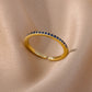 Zena Mini Zircon Green Adjustable Gold Ring