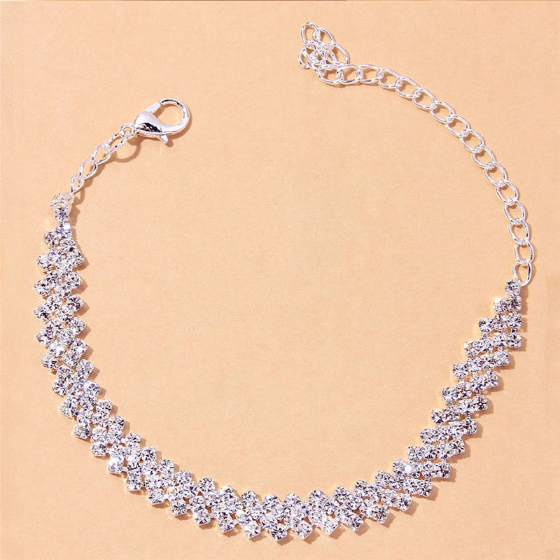 Zenat Dazzling Cubic Zirconia Chain Anklet