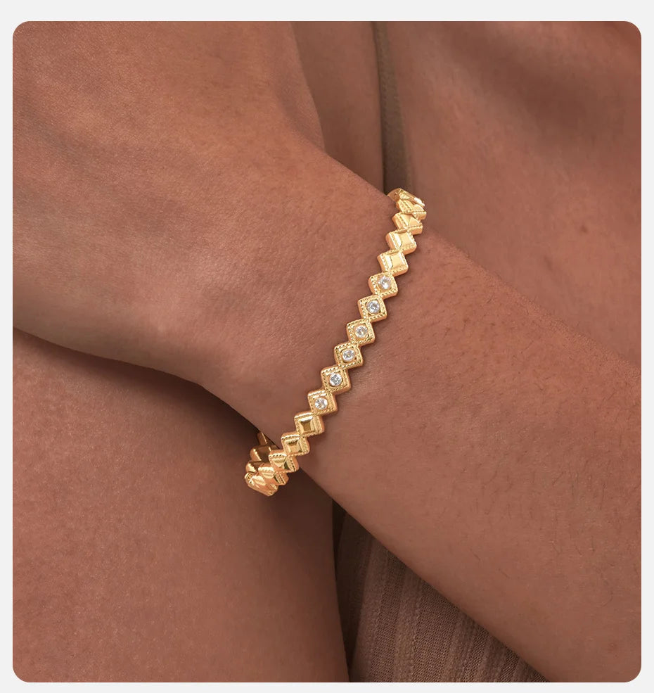 Vnox Romantic Zircon Bracelet For Women No Fading