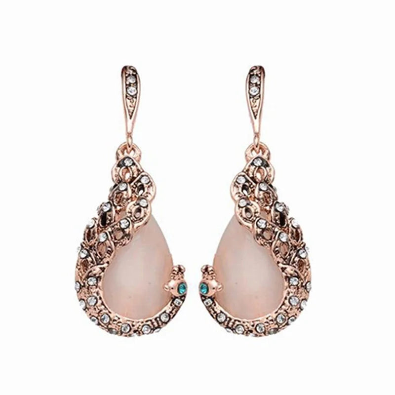 Zenat 3PC Waterdrop Rhinestone Necklace & Earrings Set