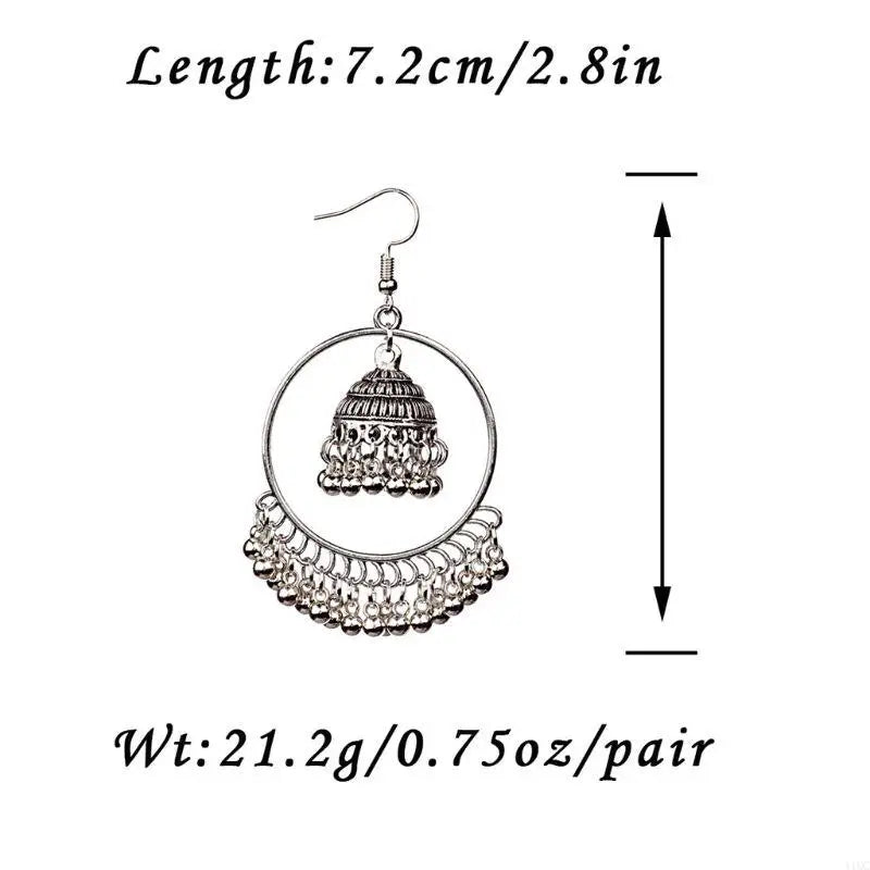 Zenat 2025 Retro Tassel Drop Jhumka Earrings