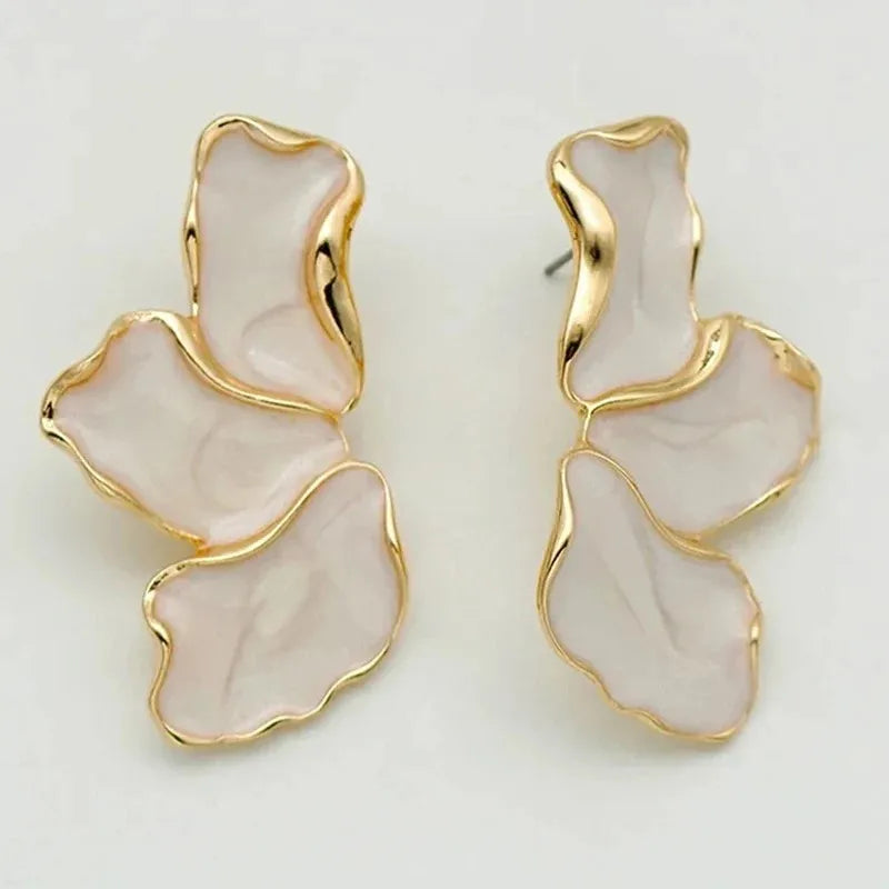 Zenat Metal Flower Statement Stud Earrings for Women
