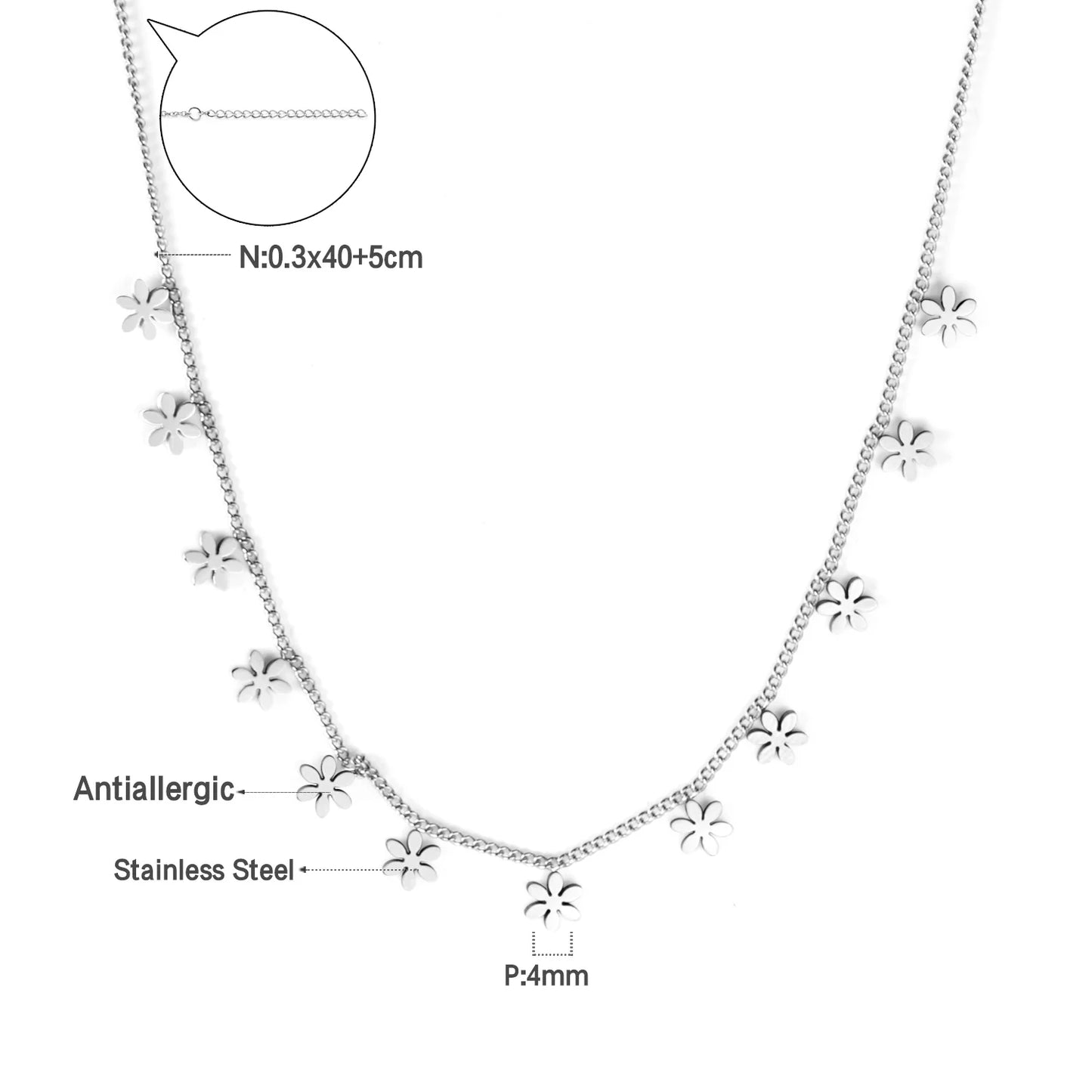 Zenat Golden Chains Necklaces Star Heart Stainless Steel