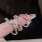 Zenat 2PCS Fairy Crystal Adjustable Crown Rings