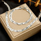 Zenat Stainless Steel Crossover Chain Necklace Bracelet