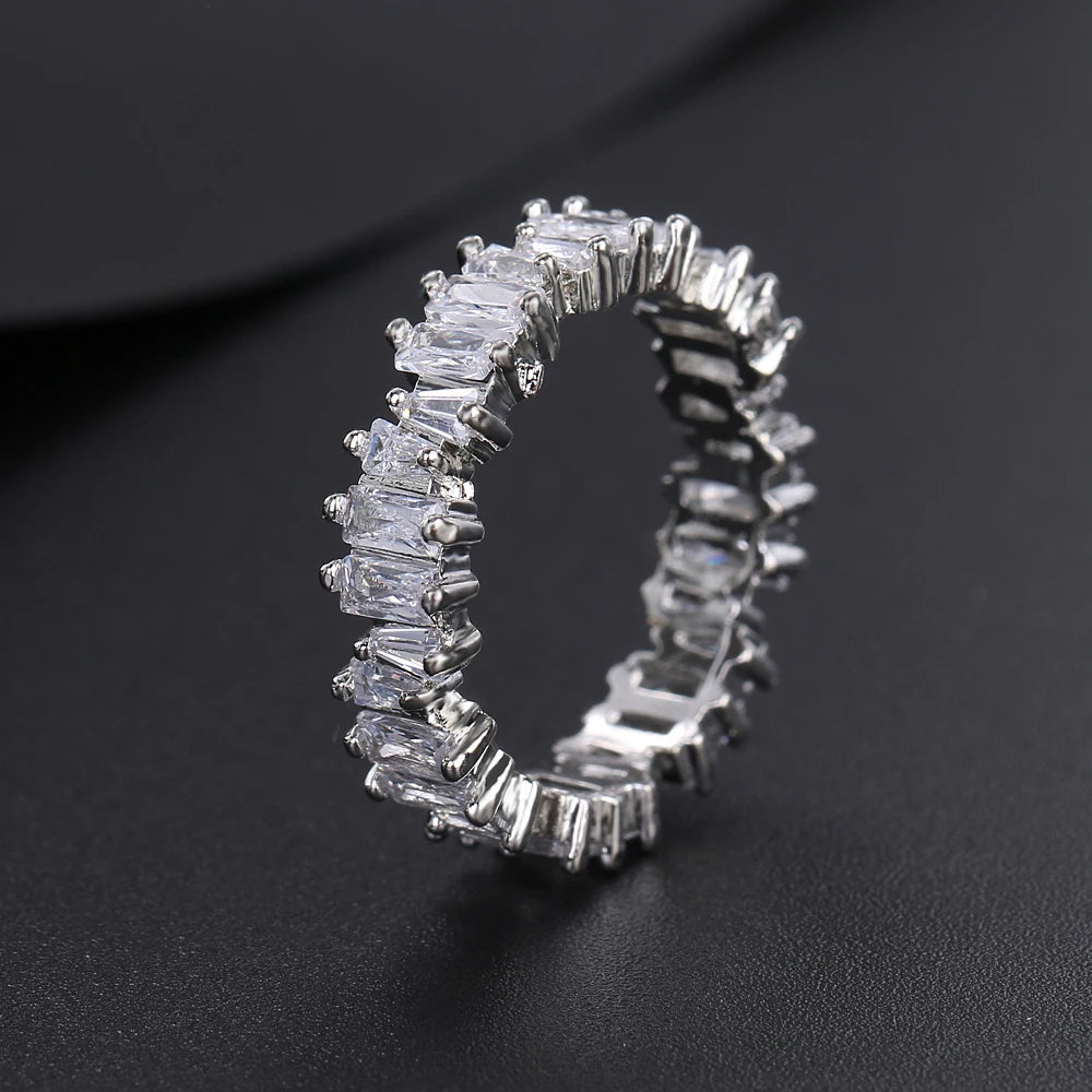 Fashion Luxury Cubic Zirconia Engagement Rings for Women Marquise Crystal Wedding Ring Party Jewelry Gift