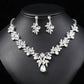 Zenat Sparkling Leaf Water Drop Jewelry Set