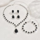 Minimalist Water drops Jewelry Set for Women Crystal Necklace Bracelet Earrings Set Gift Banquet Wedding Anniversary Accessories