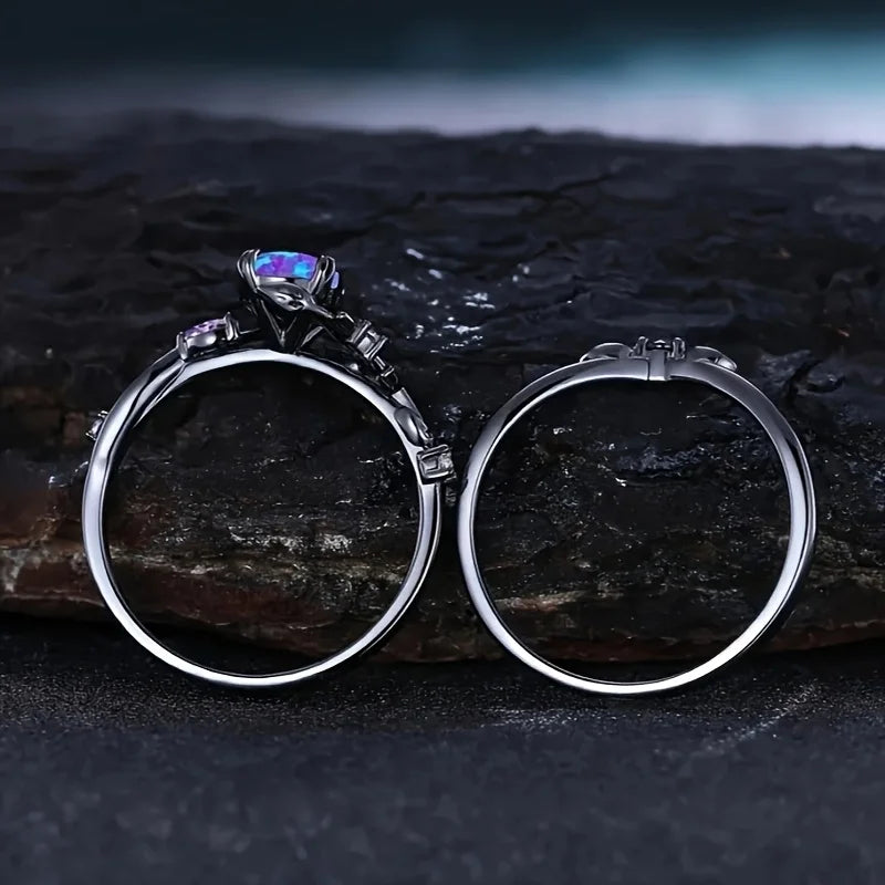 Zenat Opal Leaf Style Ring – Trendy Chic