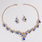Zenat 3PC Sparkling Leaf Water Drop Jewelry Set