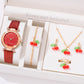 Zenat 6PCS Set Red Cherry Strap with Jewelery