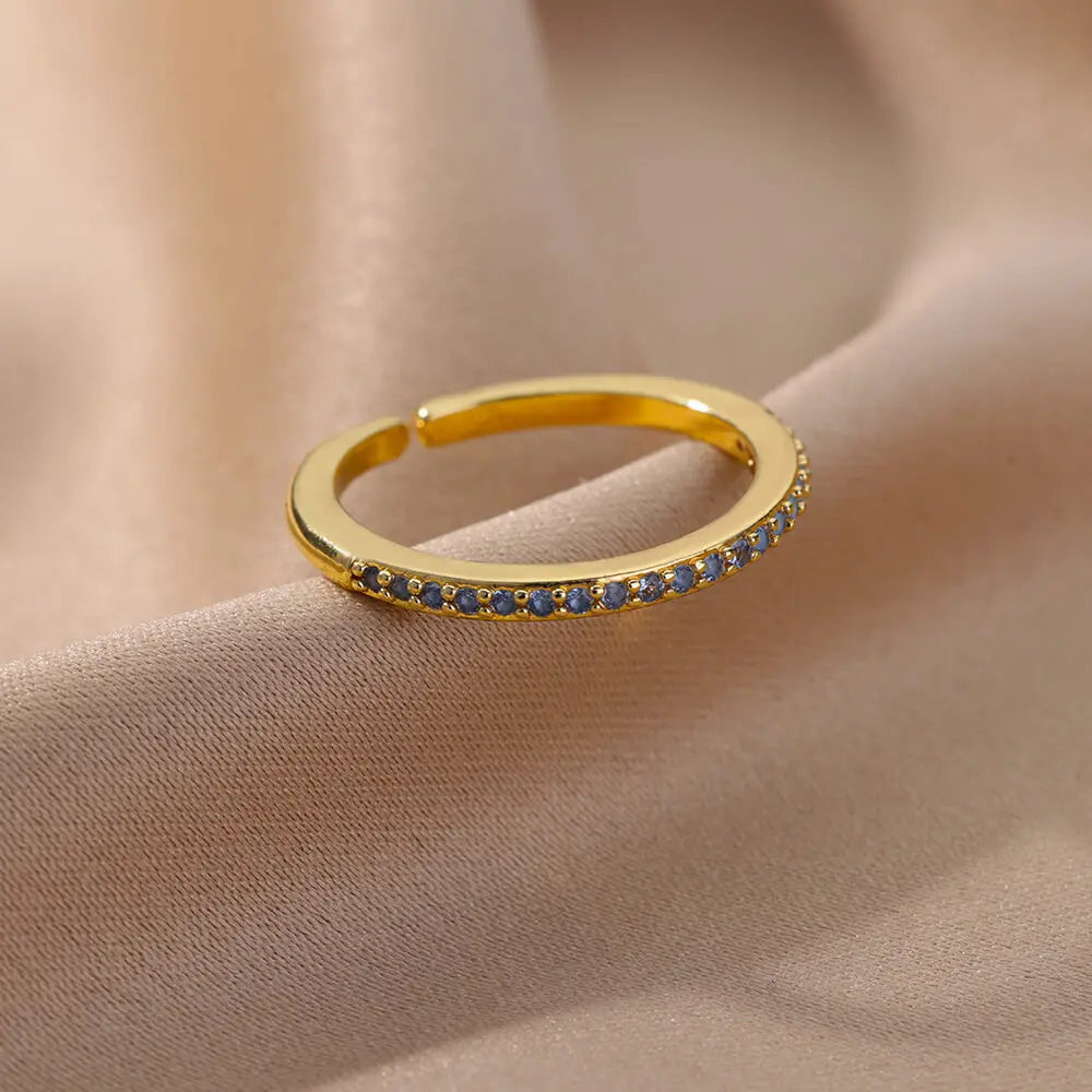 Zenat Mini Green Zircon Adjustable Ring