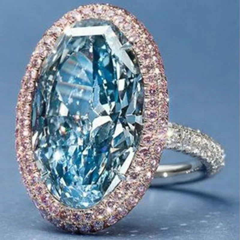 Zenat Sea Blue Cubic Zirconia Women’s Ring