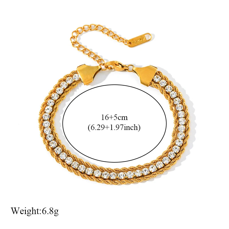 Twisted Bracelet 18K Gold Plated Waterproof 316 Steel