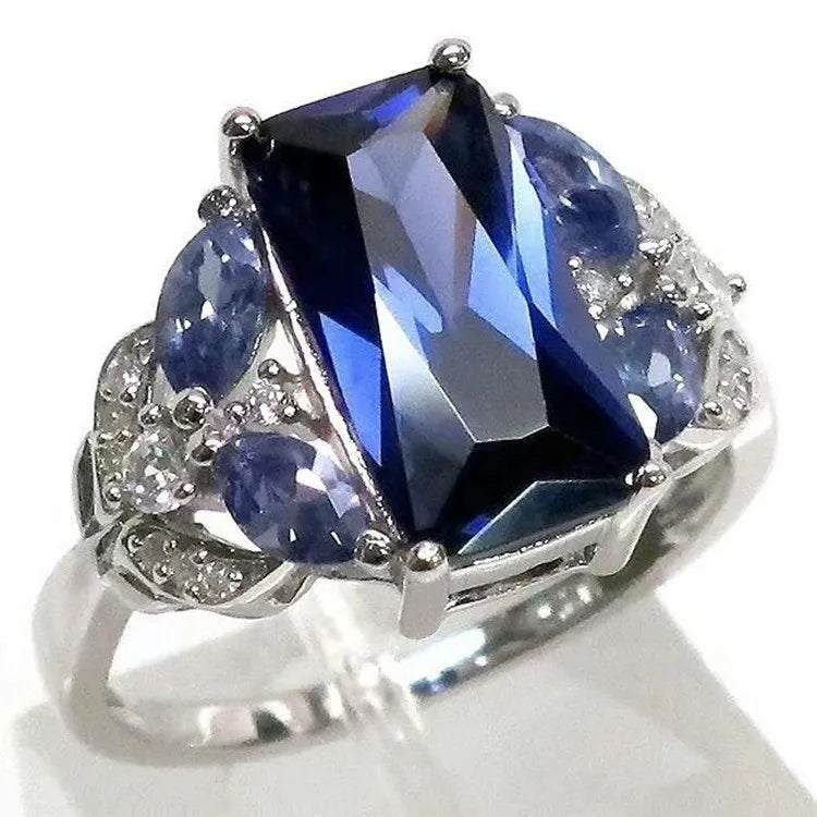 Zenat Oval Crystal Wedding Engagement Ring