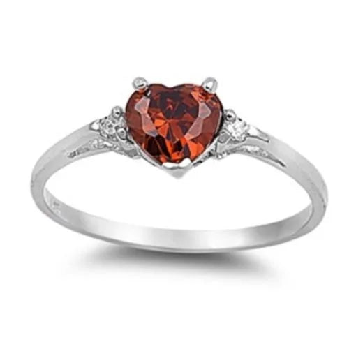 Zenat Elegant Red Corundum Ring with Large Zircon
