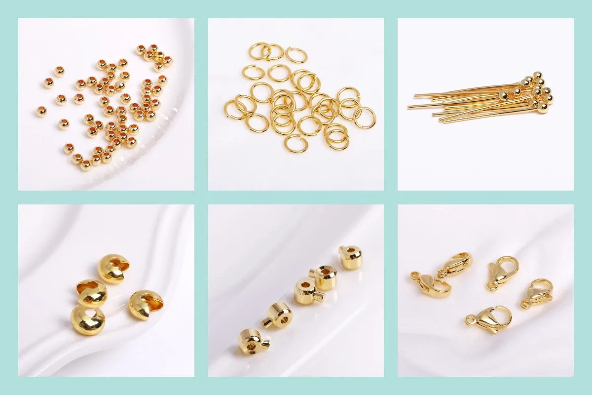 Trendy Earrings Accessories 18K Gold Plated Metal Round Earwires Earring Fasteners Hooks For DIY Women Ear Jewelry Making