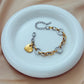 Pulsera Stainless Steel Heart Charm Bracelet for Women