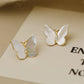Zenat Black Enamel Flower Stud Earrings for Women