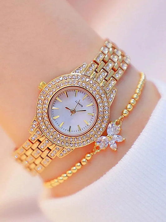 Zenat Zircon Studded Watch For women
