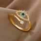 Zenat Zircon Geometric Evil Eye Adjustable Ring