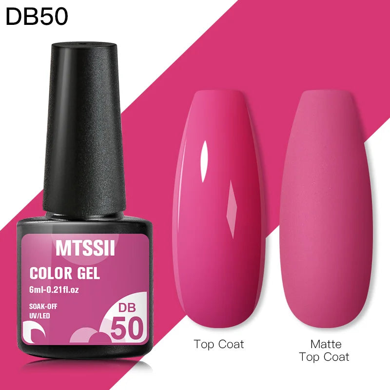 Mtssii 6ML Reflective Gel Nail Polish Shiny 14 Colors Semi-permanent UV Gel varnish Hybrid Nail Polish for Nail Art Manicure