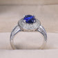 Zenat Luxury Prong Rings – Deep Blue Zircon