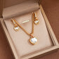 Zenat 3 Pcs Heart Pendant Jewelry Set Of Earring Pendant Necklace