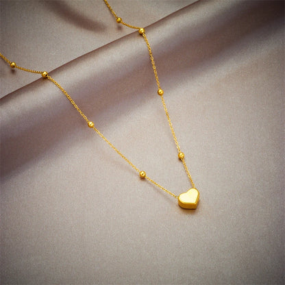 Zenat 316L Stainless Steel Golden Heart Chain Bracelets