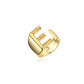 Zenat Letter Adjustable Stainless Steel Ring