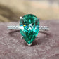 Zenat Green Oval Crystal Party Women's Ring