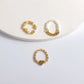 Trendy Cute Bohemia Pearl Flower Acrylic Beaded Rings Party Jewelry Finger Ring Set Women Ring