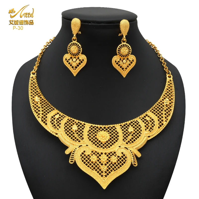 Zenat Luxury Indian style Jewelry Sets 24K Golden