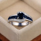 Zenat Blue Cube Zircon Elegant Ring