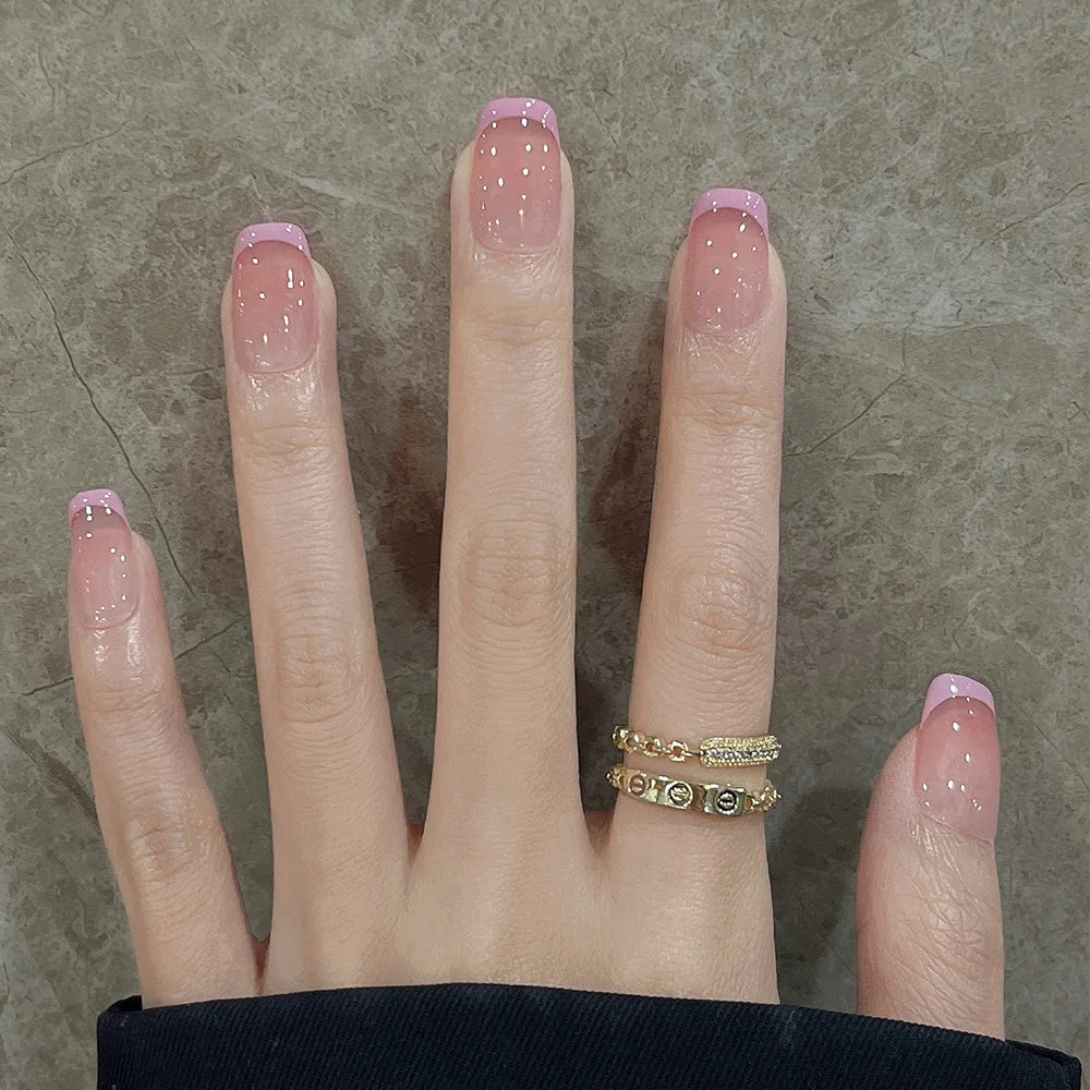 Zenat 24Pcs Glitter Diamond Press-On Nails