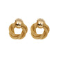 Vintage Metallic Twisted weaving Round Circle Dangle Earrings 2025 New Fashion Wedding Party Drop Earrings for Woman Jewelry