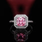 Zenat Pink Sparkling Zircon Princess Square Ring