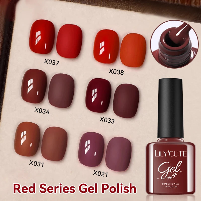 Zenat Red Autumn Winter Gel Nail Polish