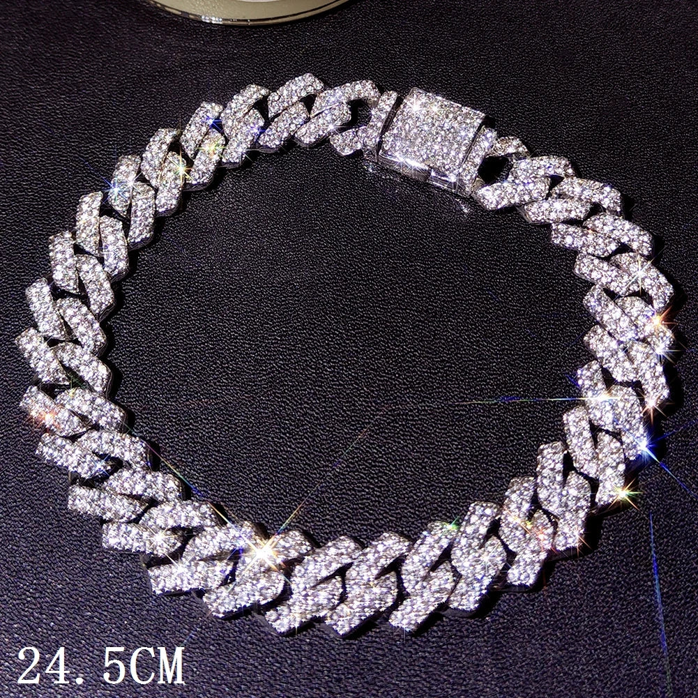 Zenat Iced Out Chunky Cuban Anklet for Women