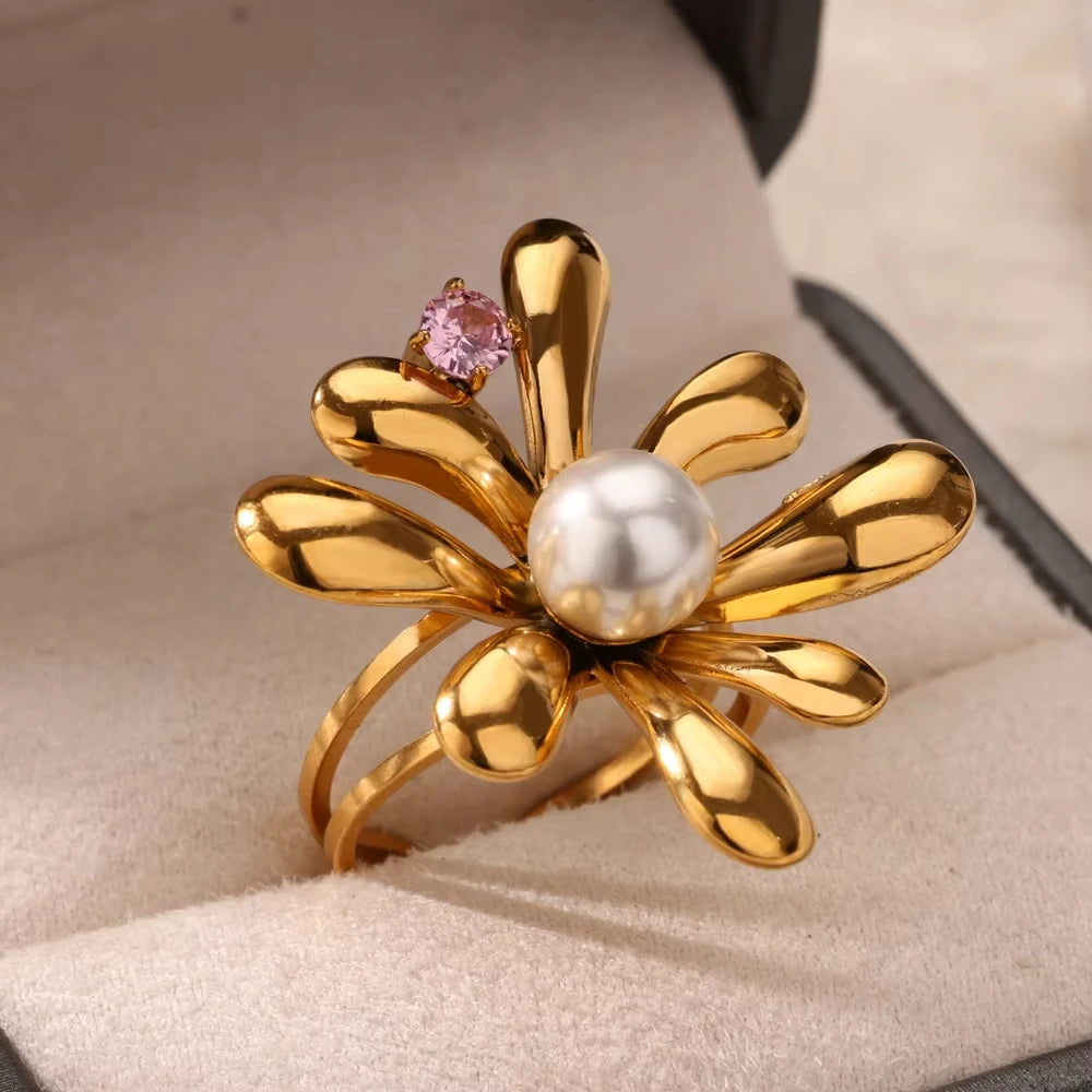 Zenat Zircon Geometric Evil Eye Adjustable Ring