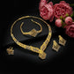 Zenat Dubai Gold Color 24k Luxury Necklace Set