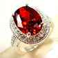 2024 New Luxury Women's Big Black Stone Ring Fashion Silver Zircon Wedding Rings Female Bride Love Engagement