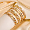 Bracelet 14K Gold Plated Cubic Zirconia Chunky Adjustable