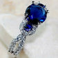 Zenat Blue Cube Zircon Elegant Ring