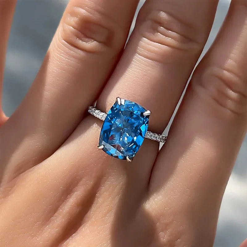 Zenat Sea Blue Cubic Zirconia Women’s Ring
